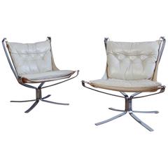 Pair of Sigurd Ressell Falcon Chairs 7