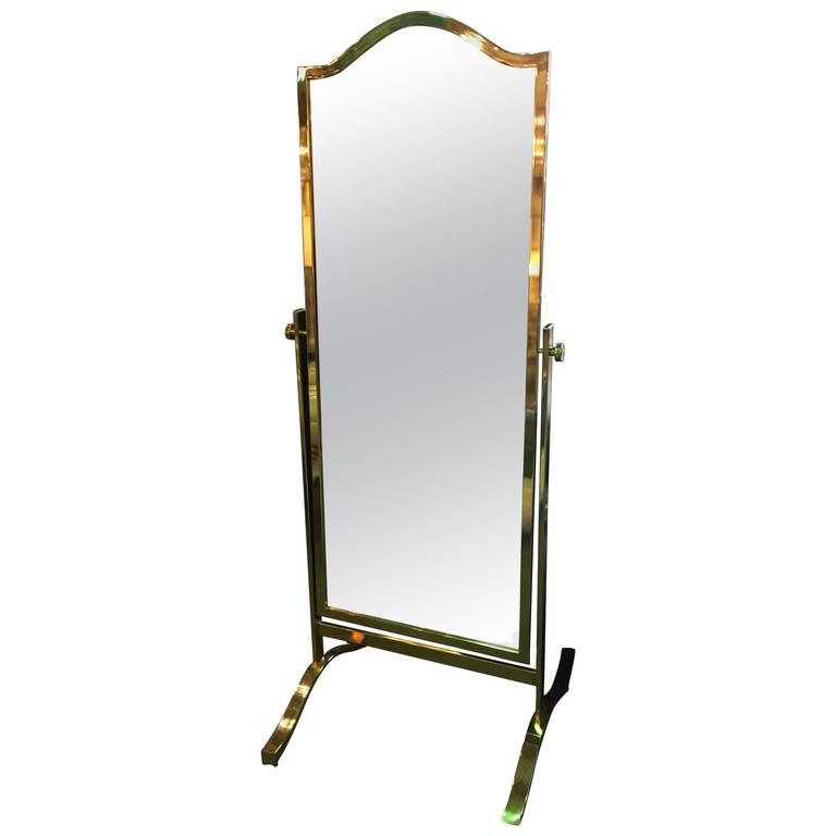 Brass Floor Mirror at 1stDibs