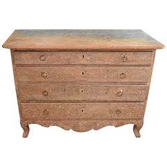 Late 19th Century Swedish Rococo Four-Drawer Original Painted Chest 12