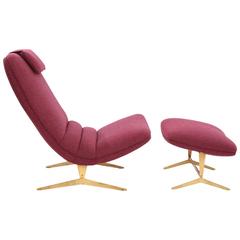 Stunning Italian Lounge Chair and Ottoman 1