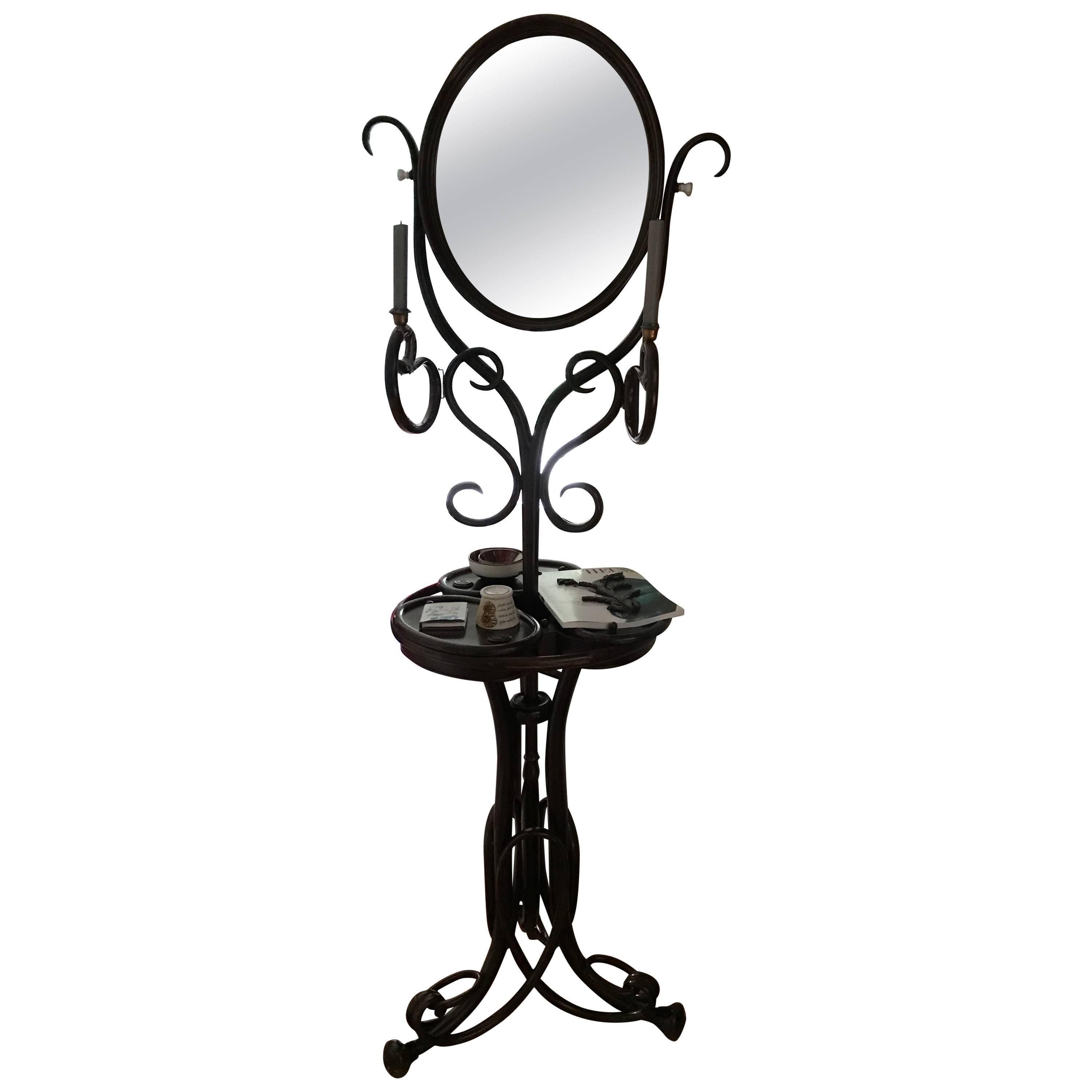 Thonet  bentwood Vanity Mirror Toiletten Spiegel 1904 nr 1 Exclusive  Complete For Sale