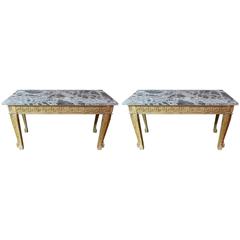 Pair of Carved Pine Console Tables