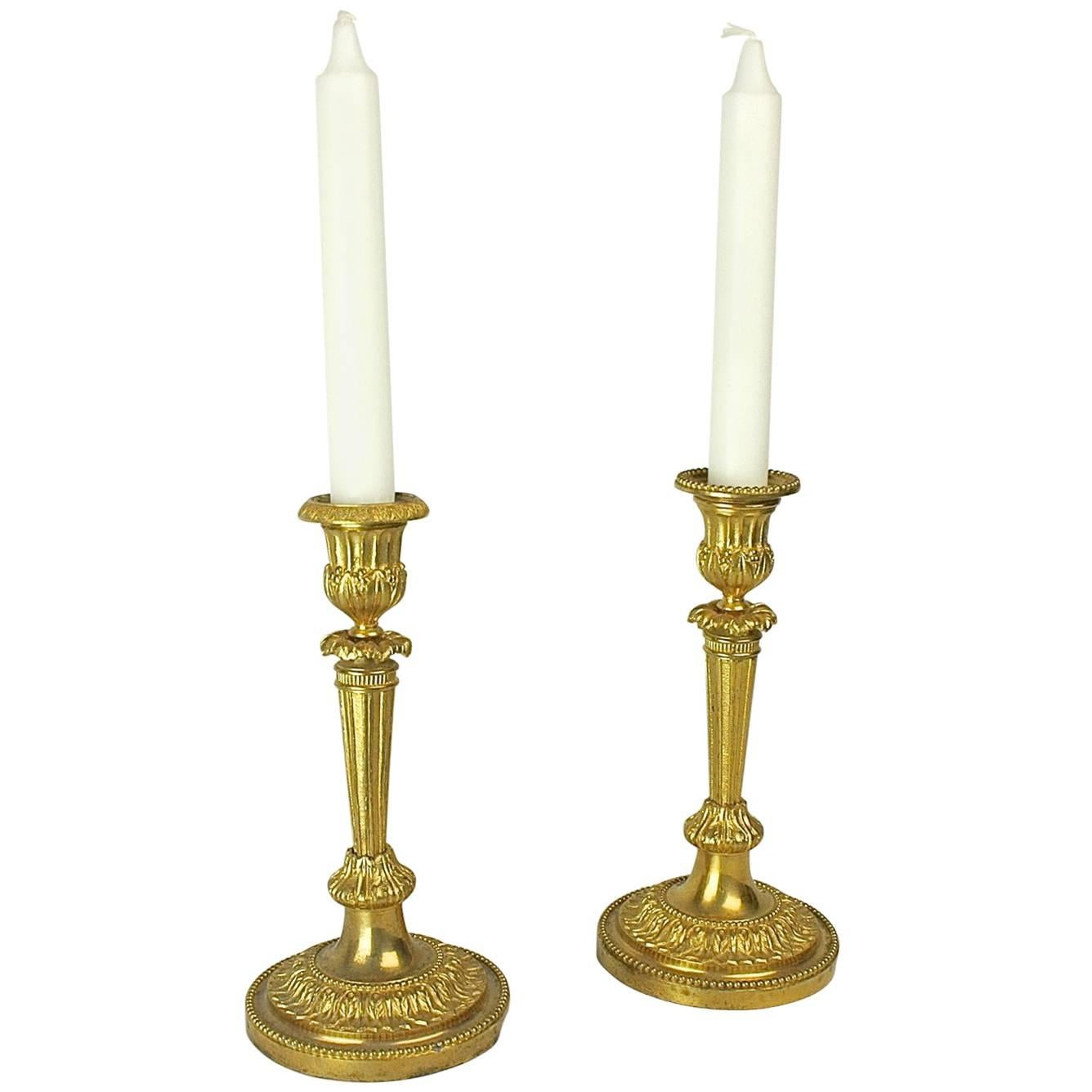 Pair of 18th Century Louis XVI Ormolu Candlesticks