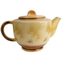 Art Deco Villeroy Boch Ceramic Tea Pot Abstract Pattern, 1930s Modernist Design 1