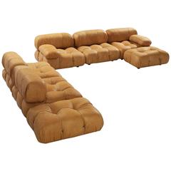 Mario Bellini Reupholstered 'Camaleonda' Modular Sofa in Cognac Leather