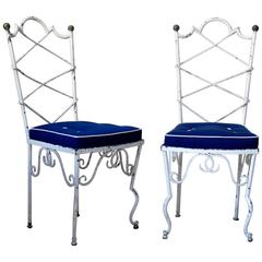 Six Poillerat-Style Garden Chairs, France, 1940s 4