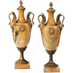 Pair of Marble and Ormolu Vases from the 19th Century