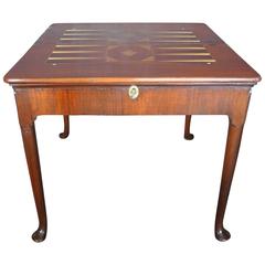 Antique George II Triple Top Backgammon and Cards Table