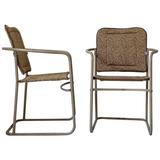 Pair of Tubular Metal Chairs, France, circa 1950s