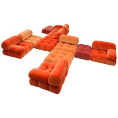 Mario Bellini 'Camaleonda' Sofa Reupholstered in Tri-Tone Velvet