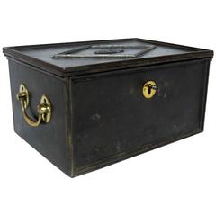 Antique 19th Century Cast Iron Strong Box