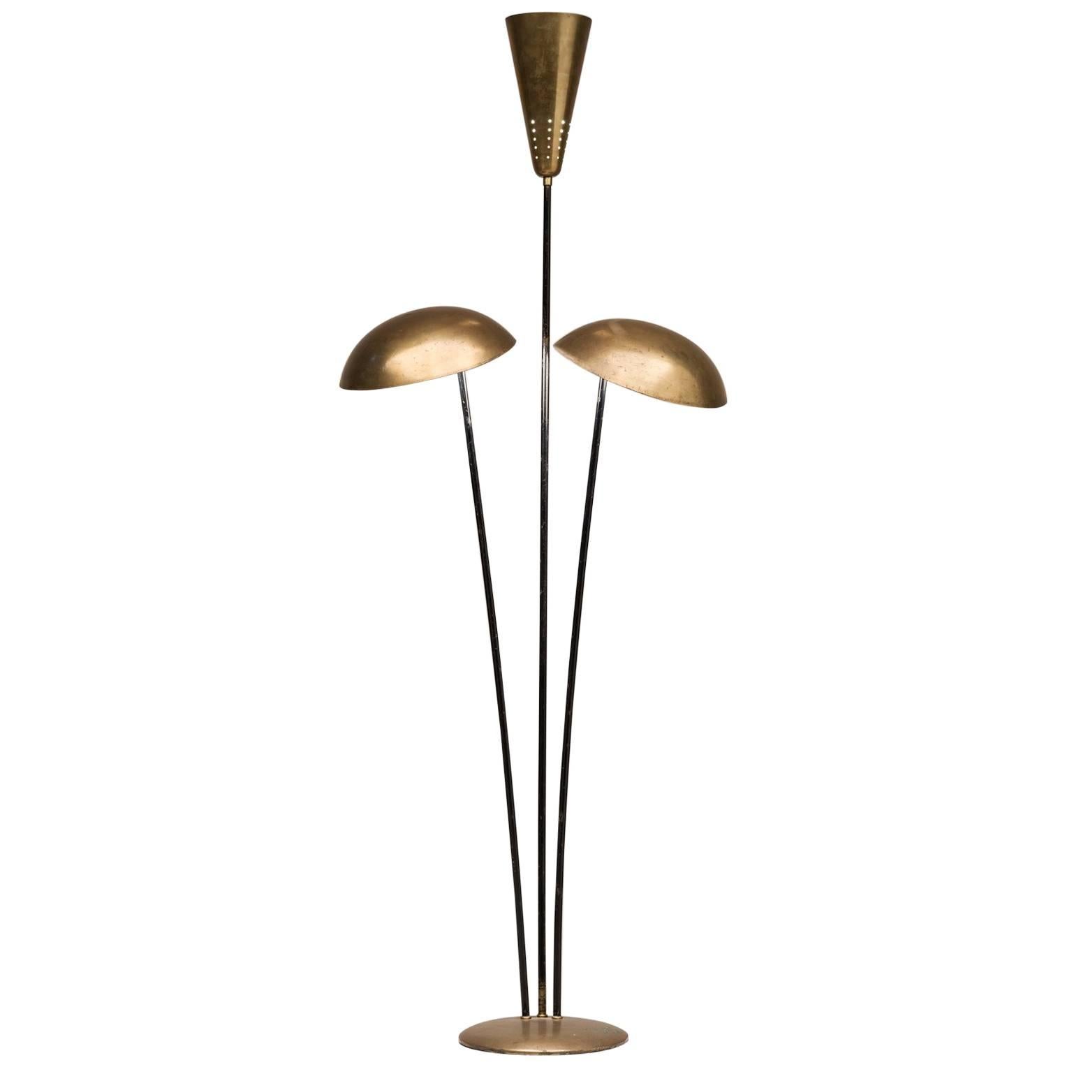 'Gala' by Hildegard Liertz Brass Floor Lamp