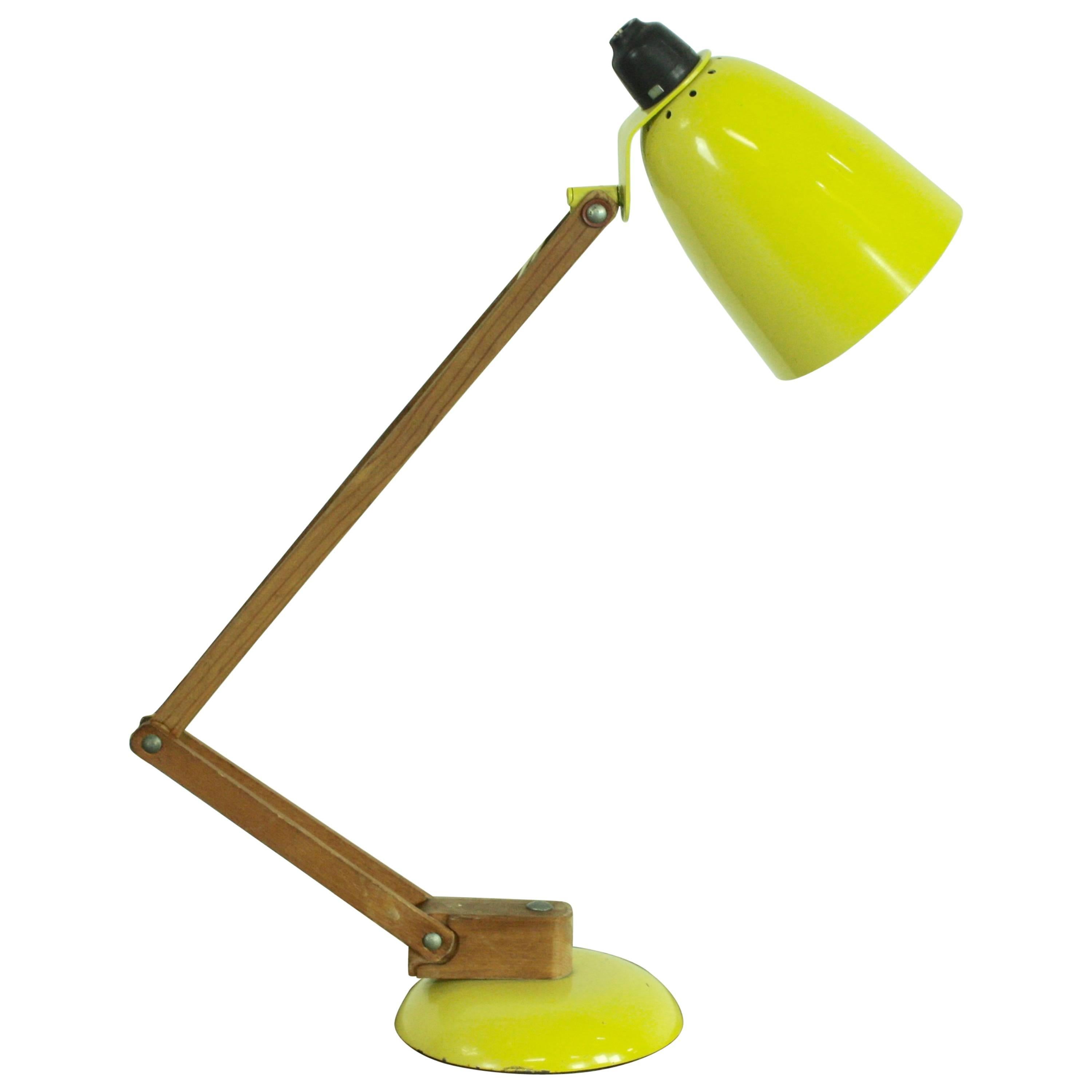 Vintage Mid-Century Maclamp Anglepoise Lamp in Yellow Designed by Terence Conran