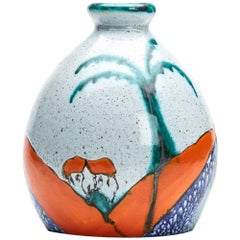 Antique Art Deco Ceramique De Bruxelles Vase 20th Century