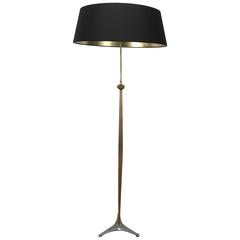 Brass and Brushed Aluminum Floor Lamp