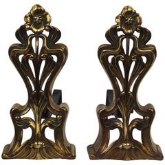 Pair of "Art Nouveau" Andirons