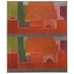 Stuart Egnal Modernist Abstract Expressionist Cityscape Painting 4