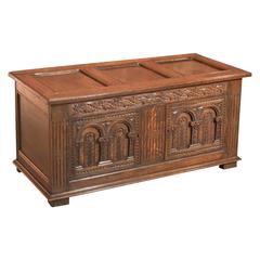 18th Century Antique Coffer, English Oak Furniture