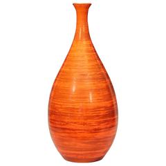 Huge Royal Haeger Hickman Vintage Vase Atomic Orange Art Pottery Mcm Jet Age