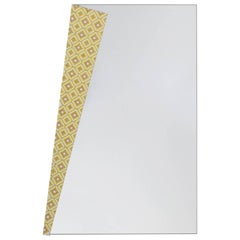 Risvolti A Steel and Opaline Glass Mirror