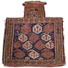 Antique South Persian Soumak Salt Bag by the Afshar Tribe, Late 19th Century