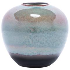 Chinese Peach Blossom Glazed Soy Vessel
