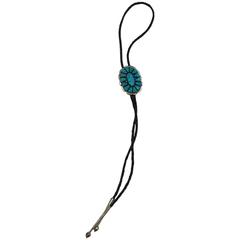 Vintage Rare Avina Q Zuni Sterling and Turquoise Bolo Tie