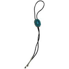 Rare Avina Q Zuni Sterling and Turquoise Bolo Tie