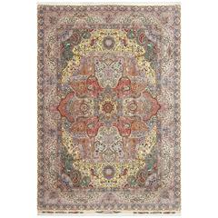 Fine Hunting Vintage Tabriz Persian Rug 3