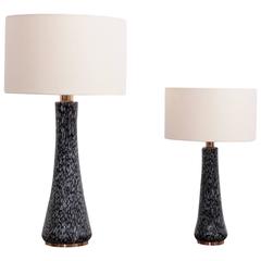 Pair of Murano Glass Table Lamps, Hermes & Daiana, by Angelo Brotto for Esperia