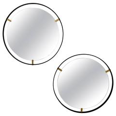 Pair of Basic and Elegant Mirrors, Italy, 1950s