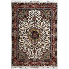 Fine Animal Motif Vintage Tabriz Persian Rug 8