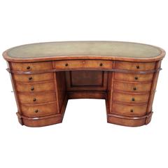 Arthur Brett Late 18th Century Style Walnut Kidney Shaped Desk 6