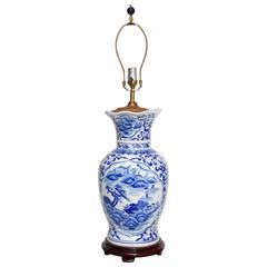 Chinese Blue and White Porcelain Ginger Jar Table Lamp