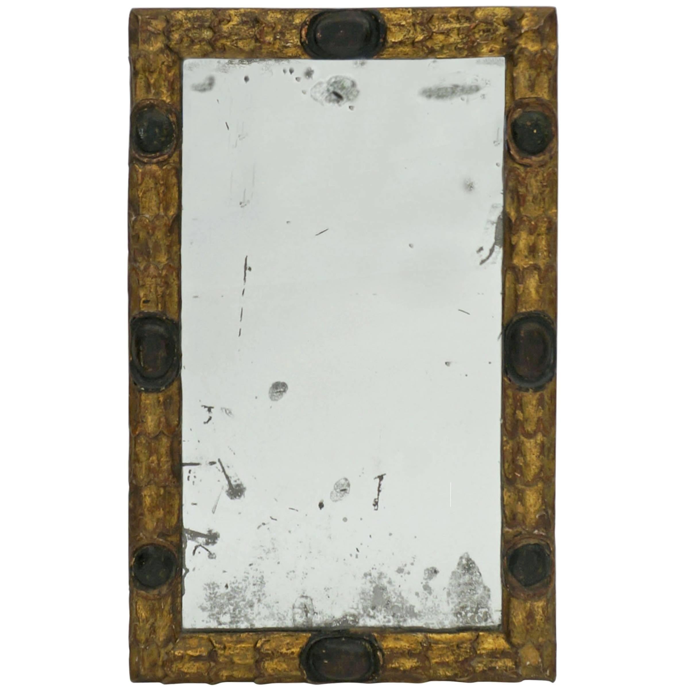 18th Century Italian Carved Giltwood Mirror with Original Glass