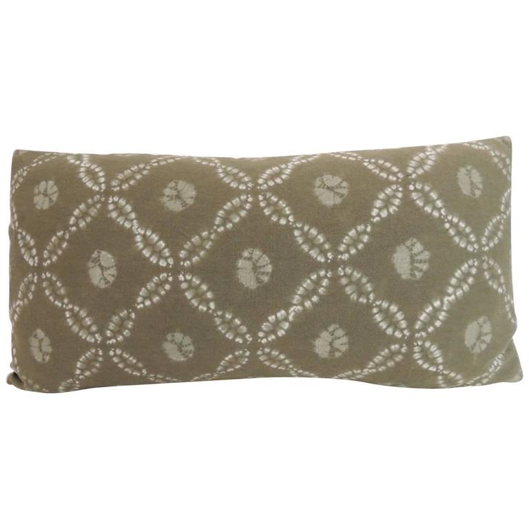 Vintage Japanese Shibori Decorative Bolster Pillow For Sale at 1stdibs