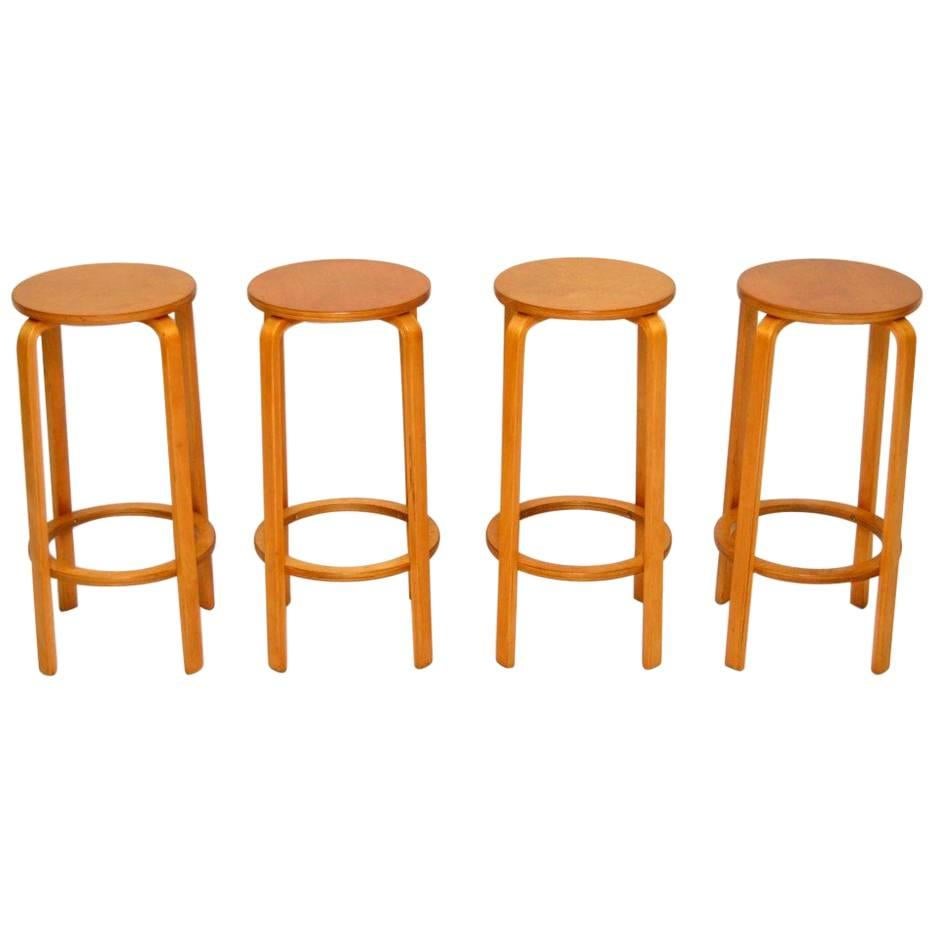 Set of Four Retro Bentwood Bar Stools Vintage, 1960s