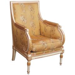 French Painted Upholstered Louis XVI Style Chair, circa 1920 10