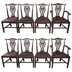 Set of Eight Antique English Georgian Mahogany Dining Chairs 9