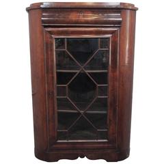 Antique French Mahogany Corner Cabinet or Bookcase Louis Philippe