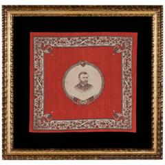 Used Printed Cotton Kerchief with a Portrait of Ulysses S. Grant