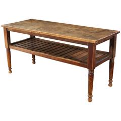 Antique Country Farm Console Table Rustic Retail Display Wooden 