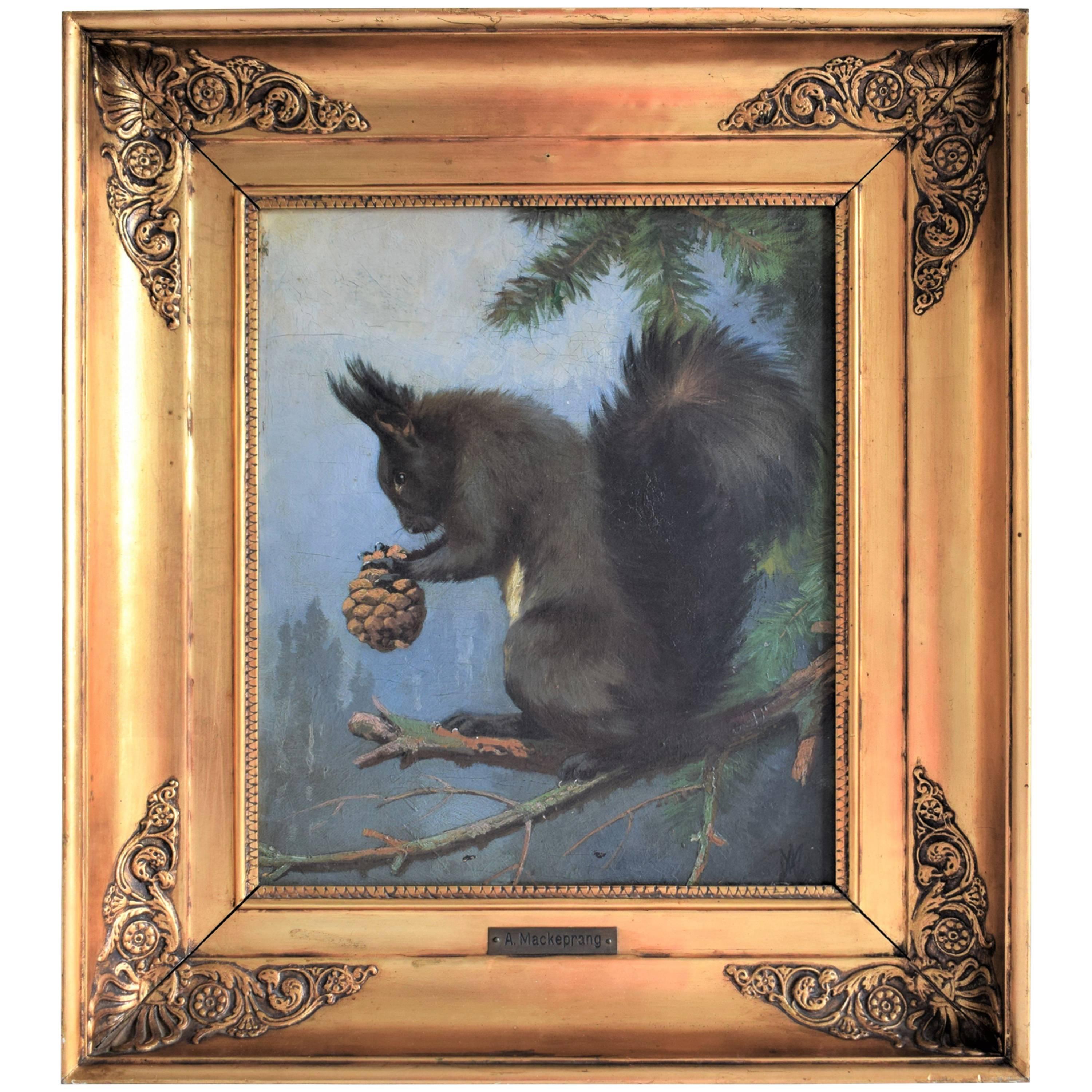 Late 19th Century, Squirrel Eating Cone by Adolf Mackeprang