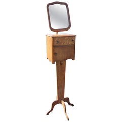 Antique Oak Shaving Mirror Stand