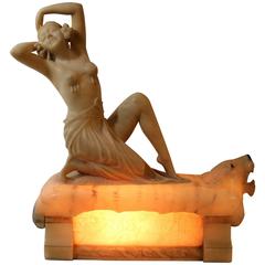Art Deco Alabaster Lamp
