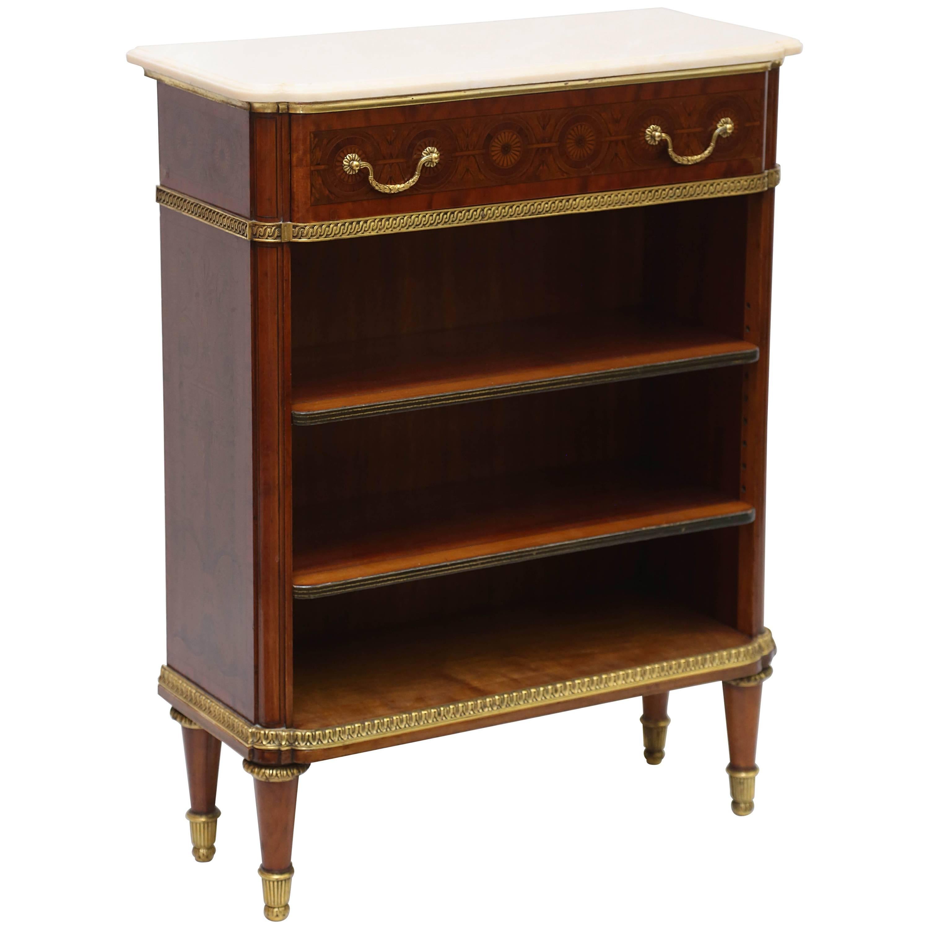 French Louis XVI Style Mahogany Open Side Cabinet