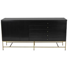Vintage Credenza in Mahogany and Brass by Paul McCobb