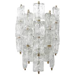 Large Sconce Wall Light, Glas Brass, Werkstätten München, Aureliano Toso, 196 11