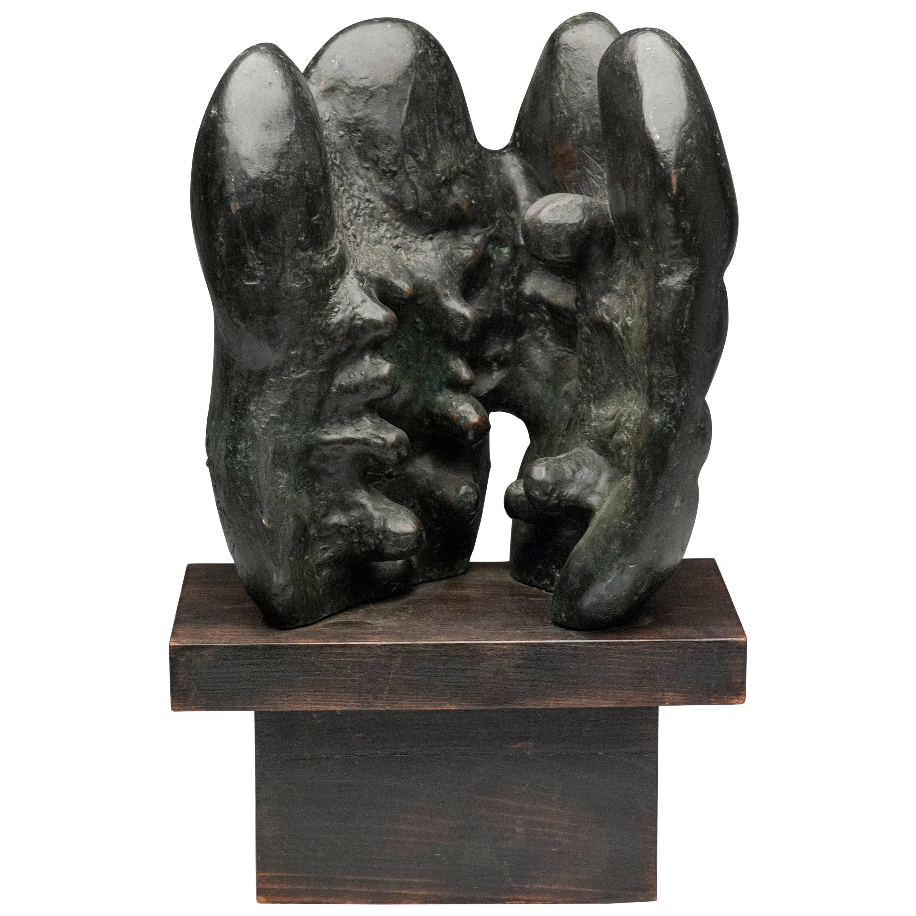 Latin American Raúl Valdivieso Bronze Organic Abstract Sculpture