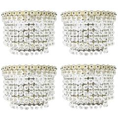 Set of Four Crystal Glass Wall Sconces by Bakalowits, Austria, 1960s